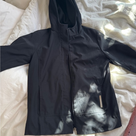 Black fleece lined wind breaker with Hood - Picture 1 of 7